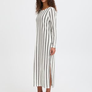 Vestido de punto con rayas verticales