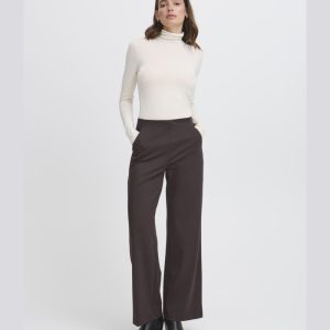 Pantalón marrón de corte ancho