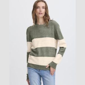Jersey de punto rayas verde