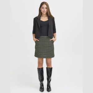 Falda mini con cuadros verdes