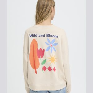 Sudadera cruda con estampado