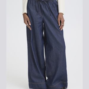 Pantalón ancho vaquero oscuro