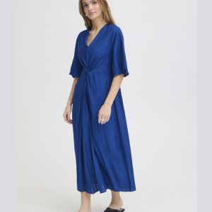 Vestido midi azul cobalto