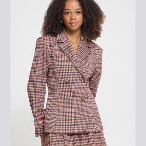 Blazer entallada de cuadros