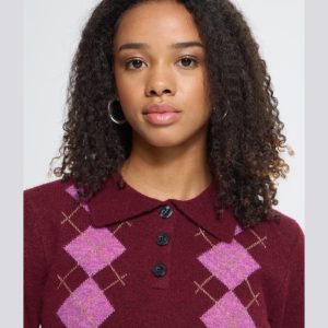 Jersey de punto con estampado de rombos