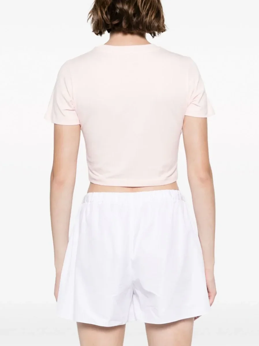 CASABLANCA Pink For The Peace Arabic Cropped Cotton T-shirt - Imagen 3
