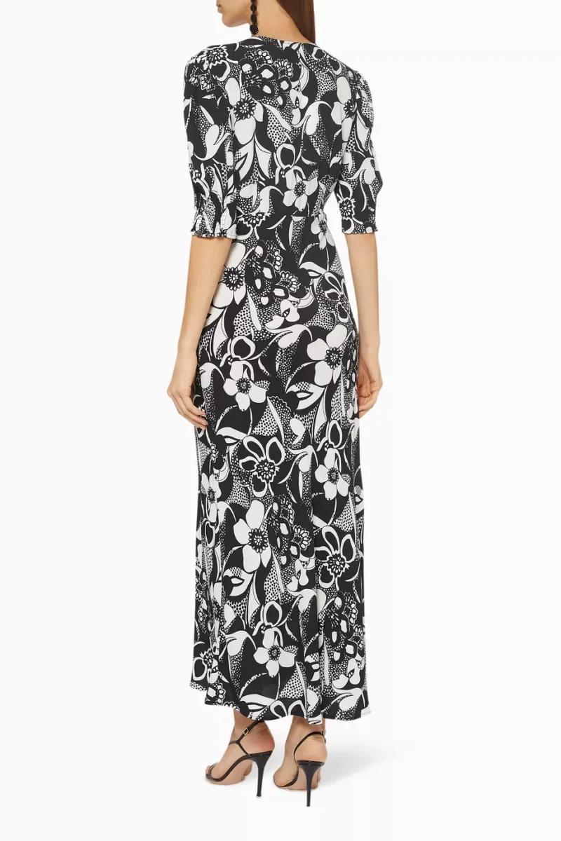 Rixo London Zadie Floral Monochrome Swirl Dress - Imagen 5