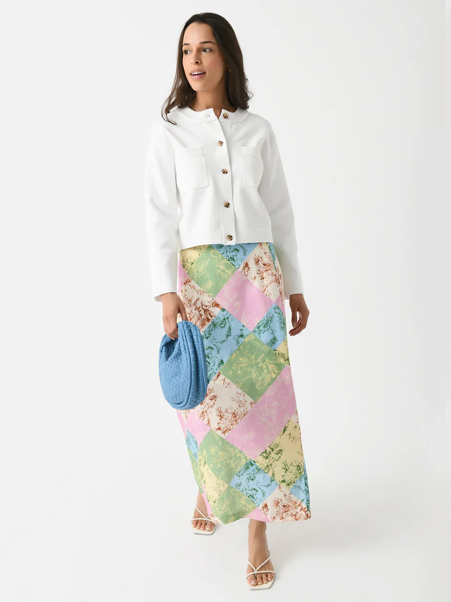 Kitri Floral Colorful Patchwork 90s Style Skirt - Imagen 7