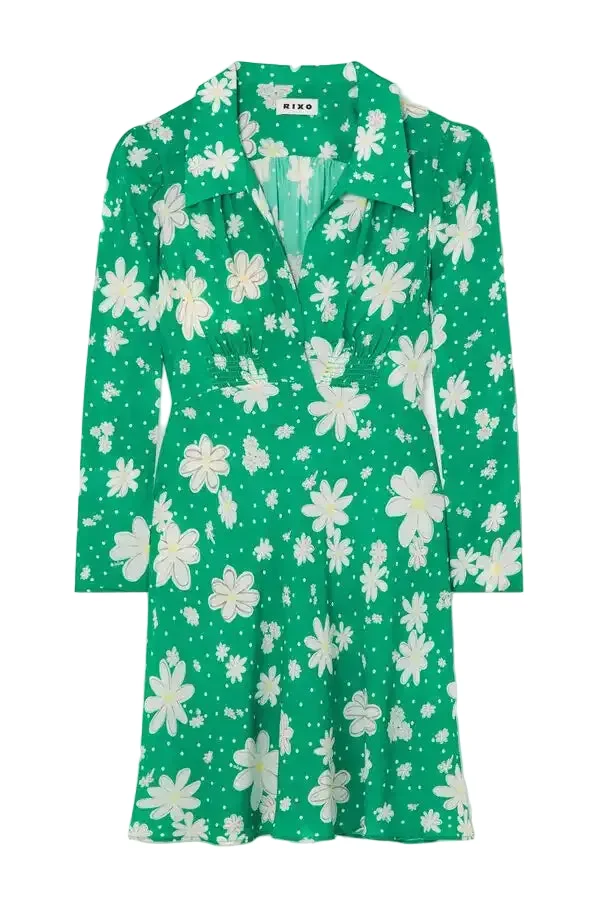 Rixo London Petal Print Green Renata Dress - Imagen 3