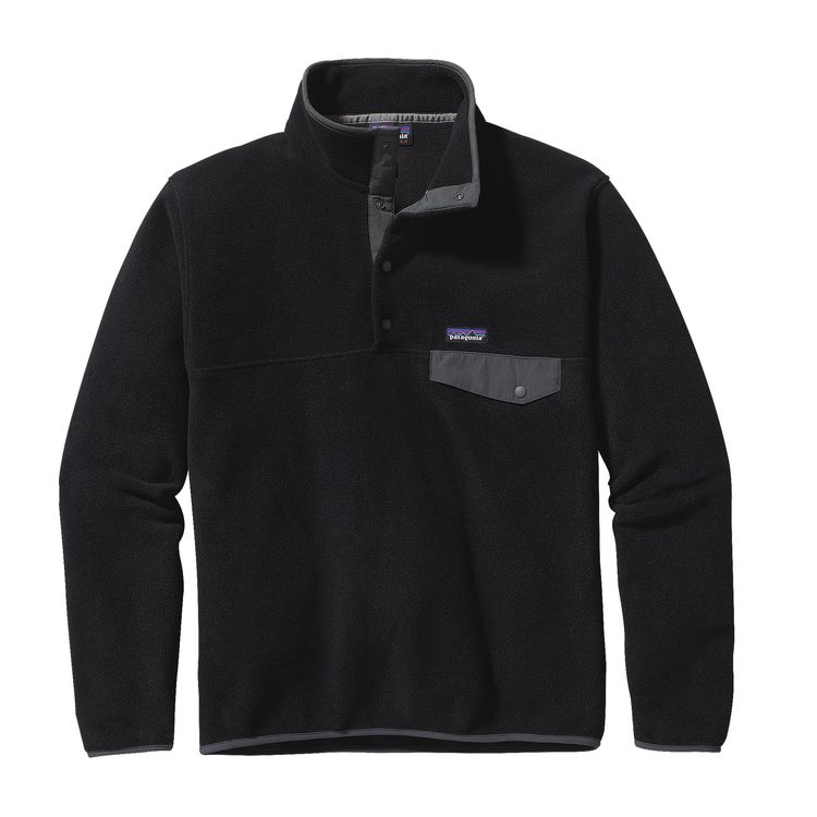 Polar LW Synchilla Snap-T Pullover Hombre Negro / Gris - Imagen 2