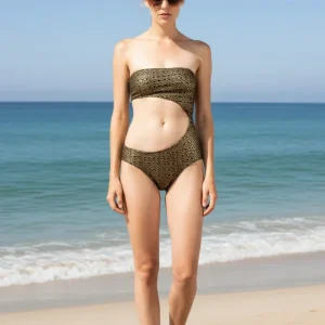 Lisa Marie Fernandez Metallic Cut-Out Swimsuit