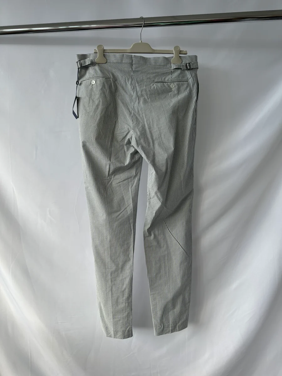 Ralph Lauren Polo Seersucker Trousers In Blue White Striped - Imagen 3