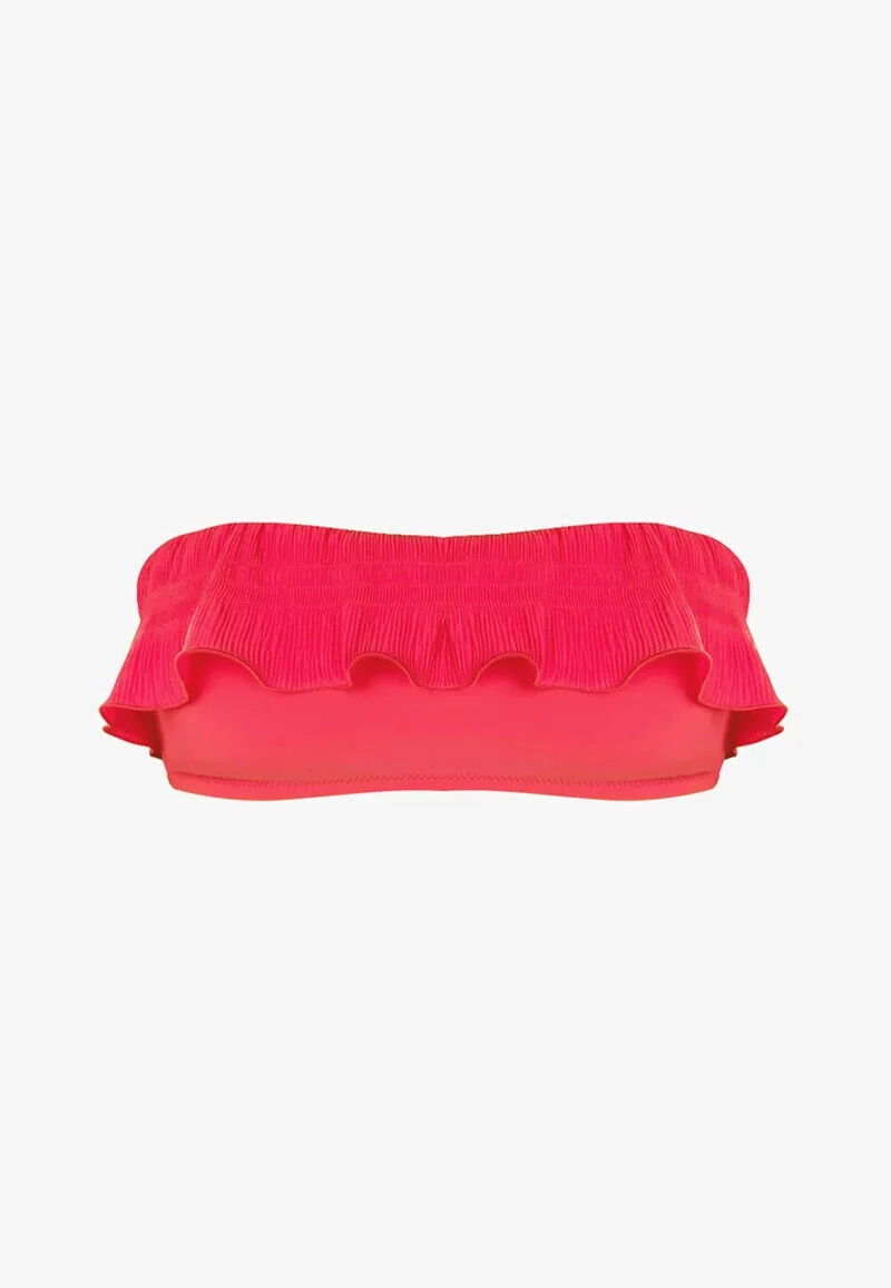 Pain De Sucre Blush Pink Ruffle Bikini Top in Chloris - Imagen 5