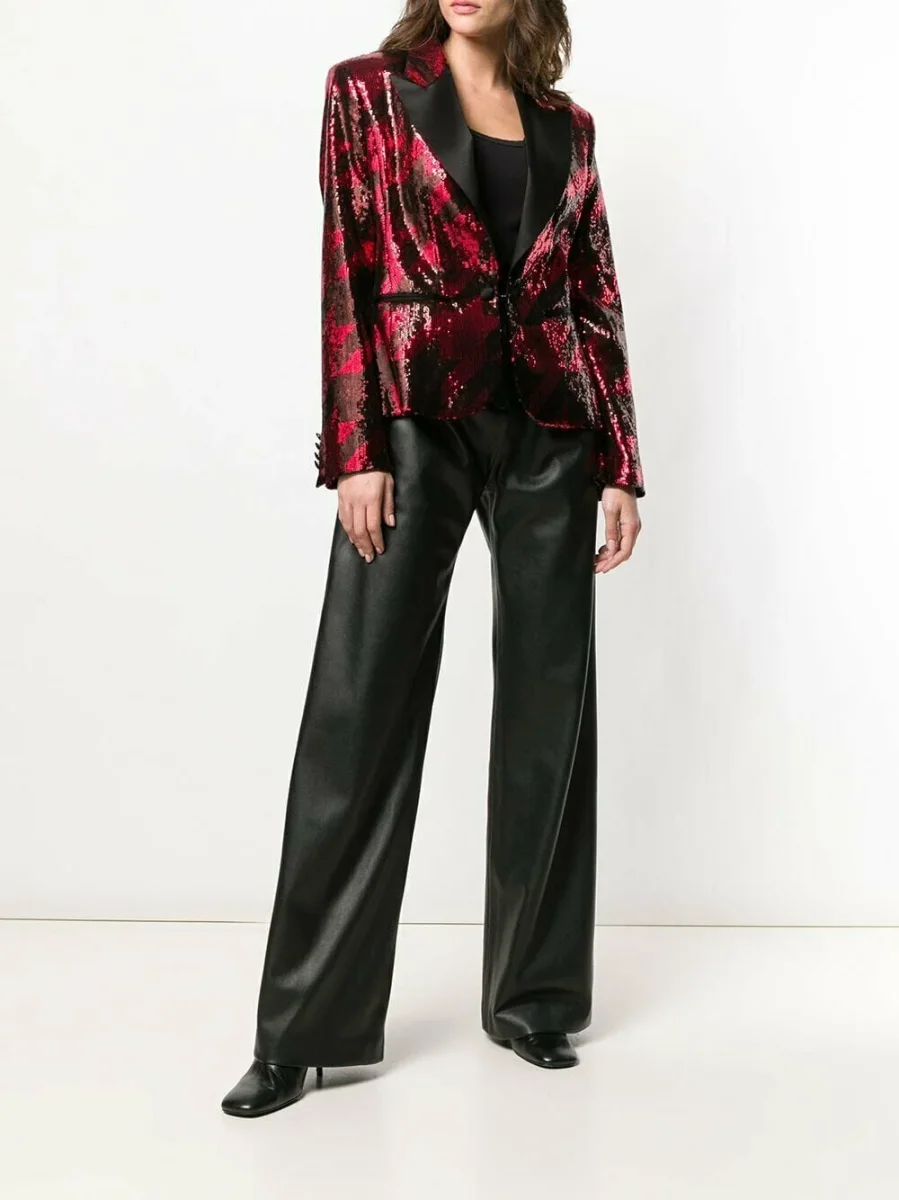 REDEMPTION Pink Sequinned Printed Blazer - Imagen 3