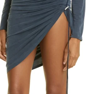 JACQUEMUS Le Jupe Espelho Court Cut Out Asymmetric Drawcord Navy Skirt