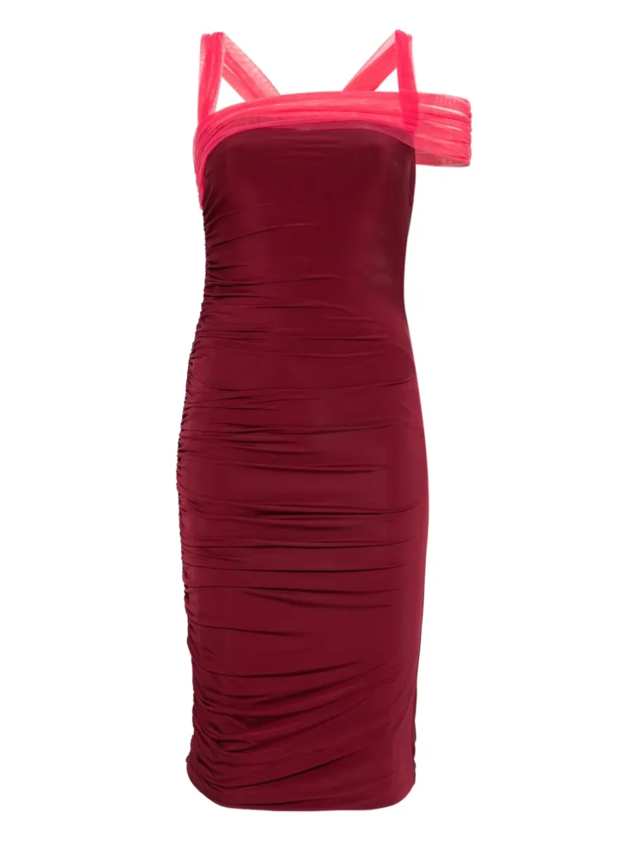 Nensi Dojaka Burgundy Pink Midi Dress - Imagen 3
