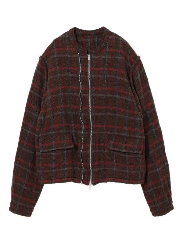 UNDERCOVER Brown Wool Check Jacket - Imagen 6