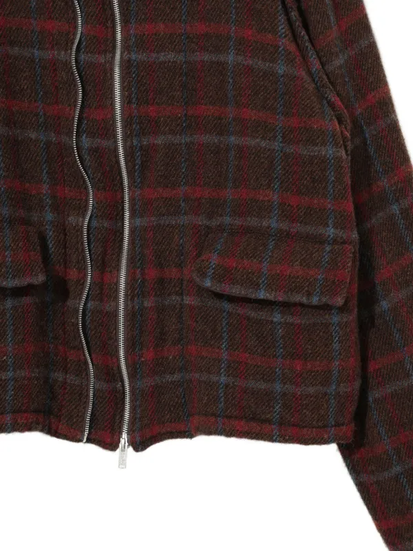 UNDERCOVER Brown Wool Check Jacket - Imagen 7