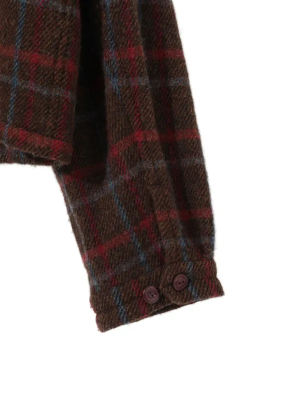 UNDERCOVER Brown Wool Check Jacket - Imagen 8