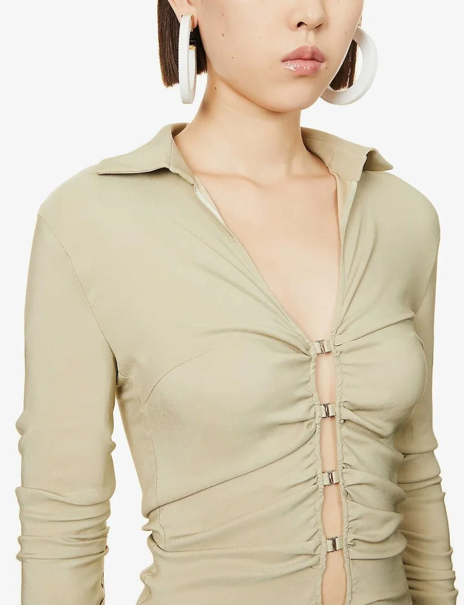 Jacquemus La Chemise Soffio Cut-Out Stretch-Woven Shirt - Imagen 3