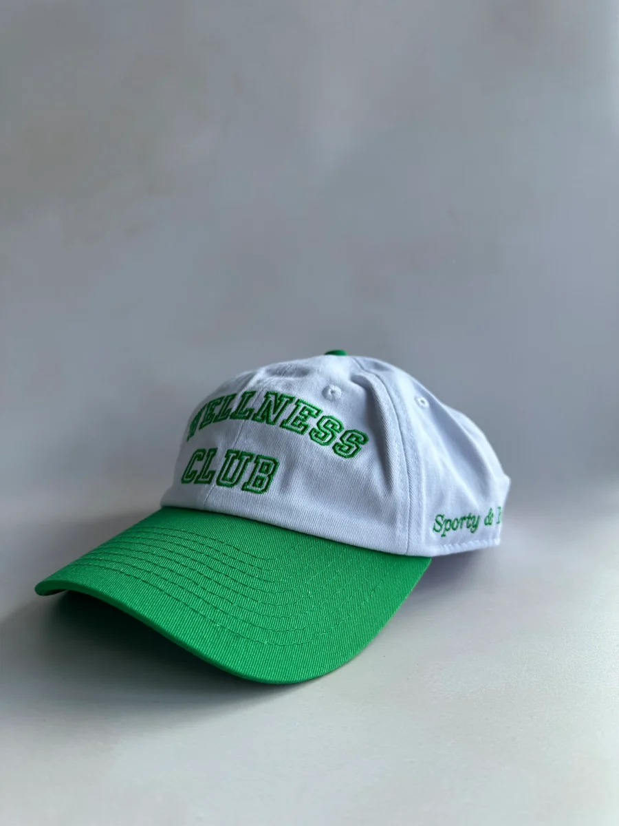 Sporty And Rich Wellness Club Baseball Cap White & Green