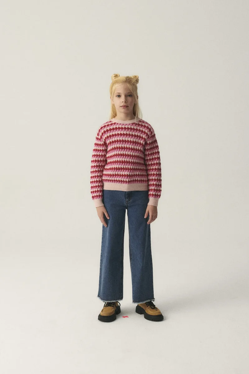 Jersey unisex de punto con estructura rosa