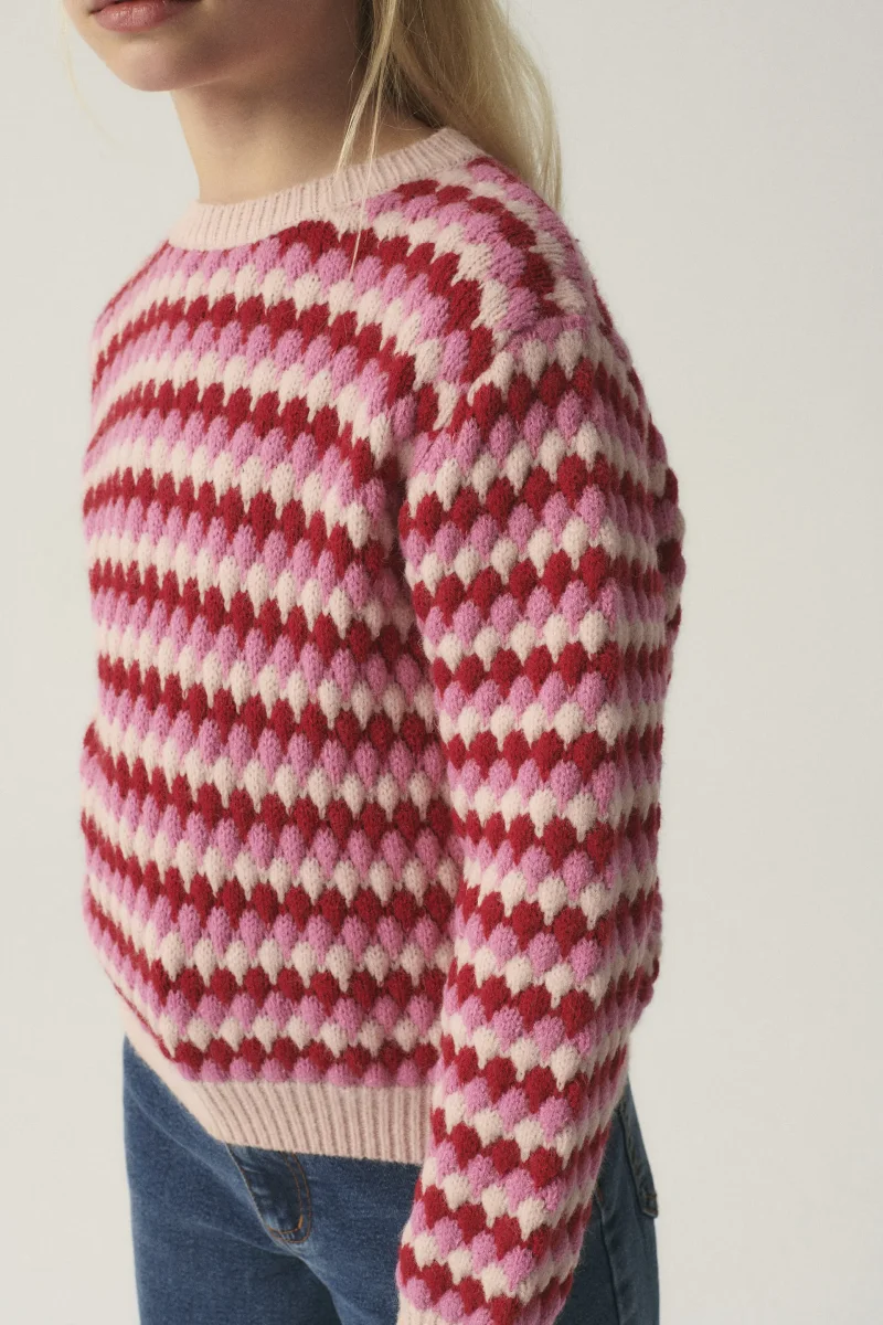 Jersey unisex de punto con estructura rosa - Imagen 4