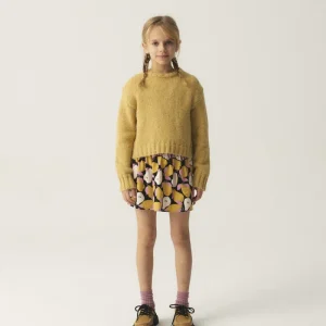 Jersey unisex crop de punto amarillo