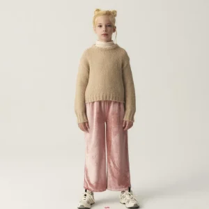 Jersey unisex crop de punto beige