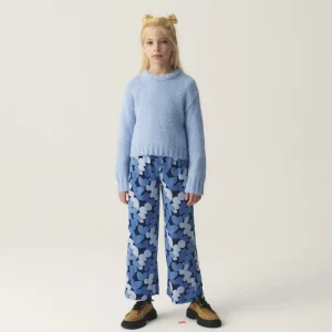 Jersey unisex crop de punto azul