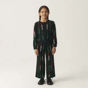 Cárdigan de niña con estampado de rayas negro