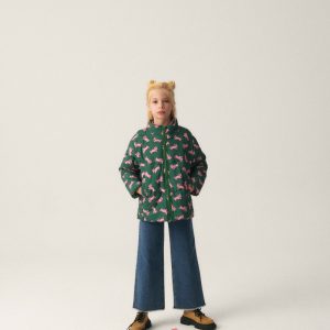 Abrigo unisex plumífero corto con estampado de conejos