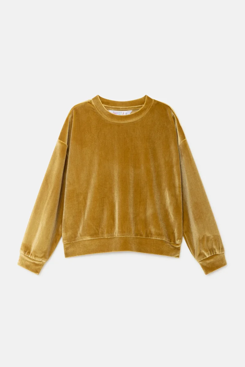 Sudadera unisex en terciopelo amarillo - Imagen 3