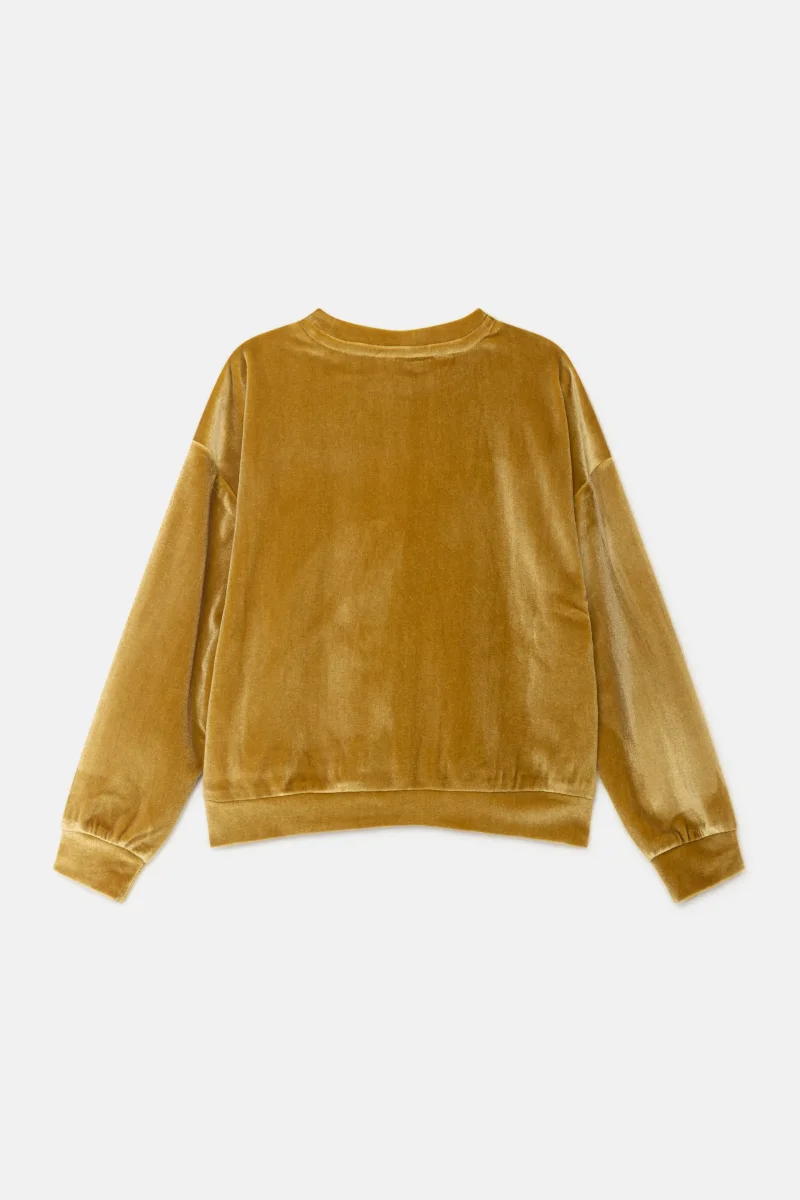 Sudadera unisex en terciopelo amarillo - Imagen 6