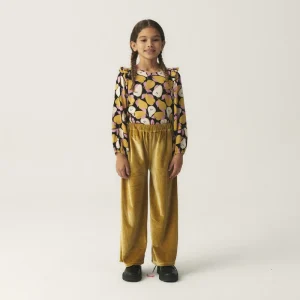 Pantalón unisex en terciopelo amarillo