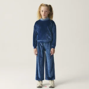 Sudadera unisex en terciopelo azul
