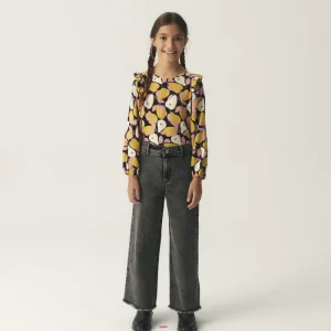 Top de niña con volantes y estampado de peras
