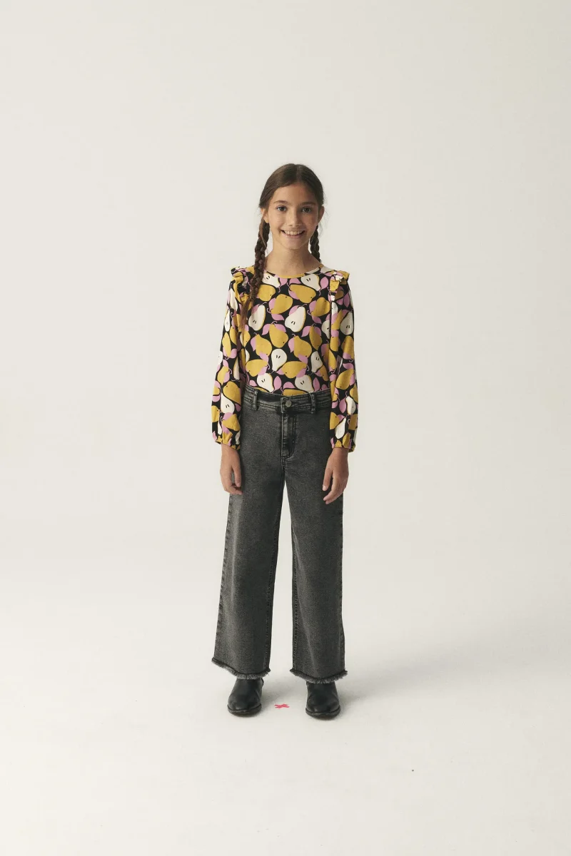 Top de niña con volantes y estampado de peras - Imagen 2