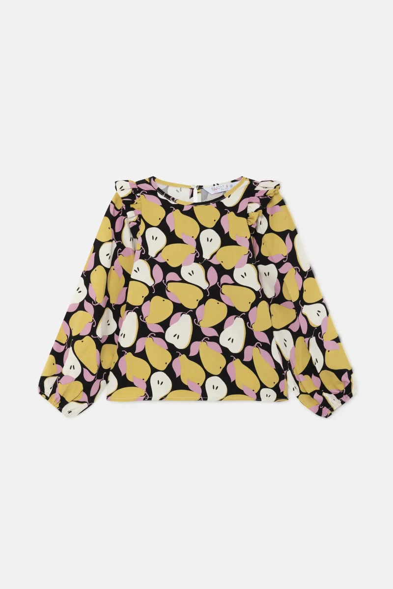 Top de niña con volantes y estampado de peras - Imagen 3