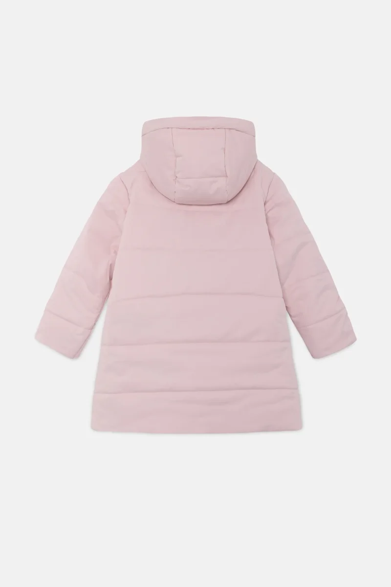Abrigo unisex plumífero midi con capucha rosa - Imagen 9