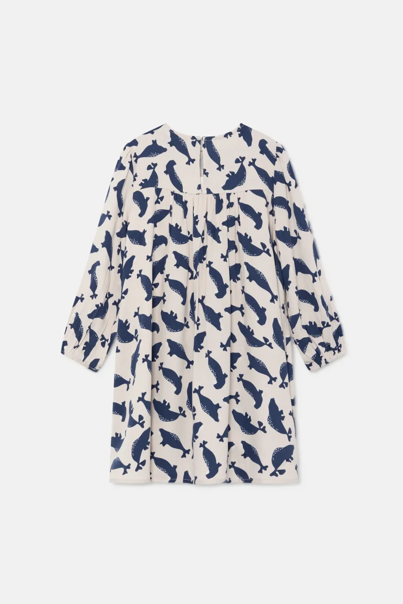 Vestido corto camisero de niña con estampado de focas - Imagen 6