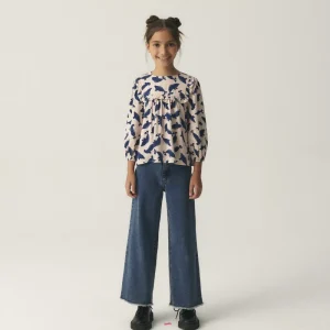Top de niña con volantes y estampado de focas