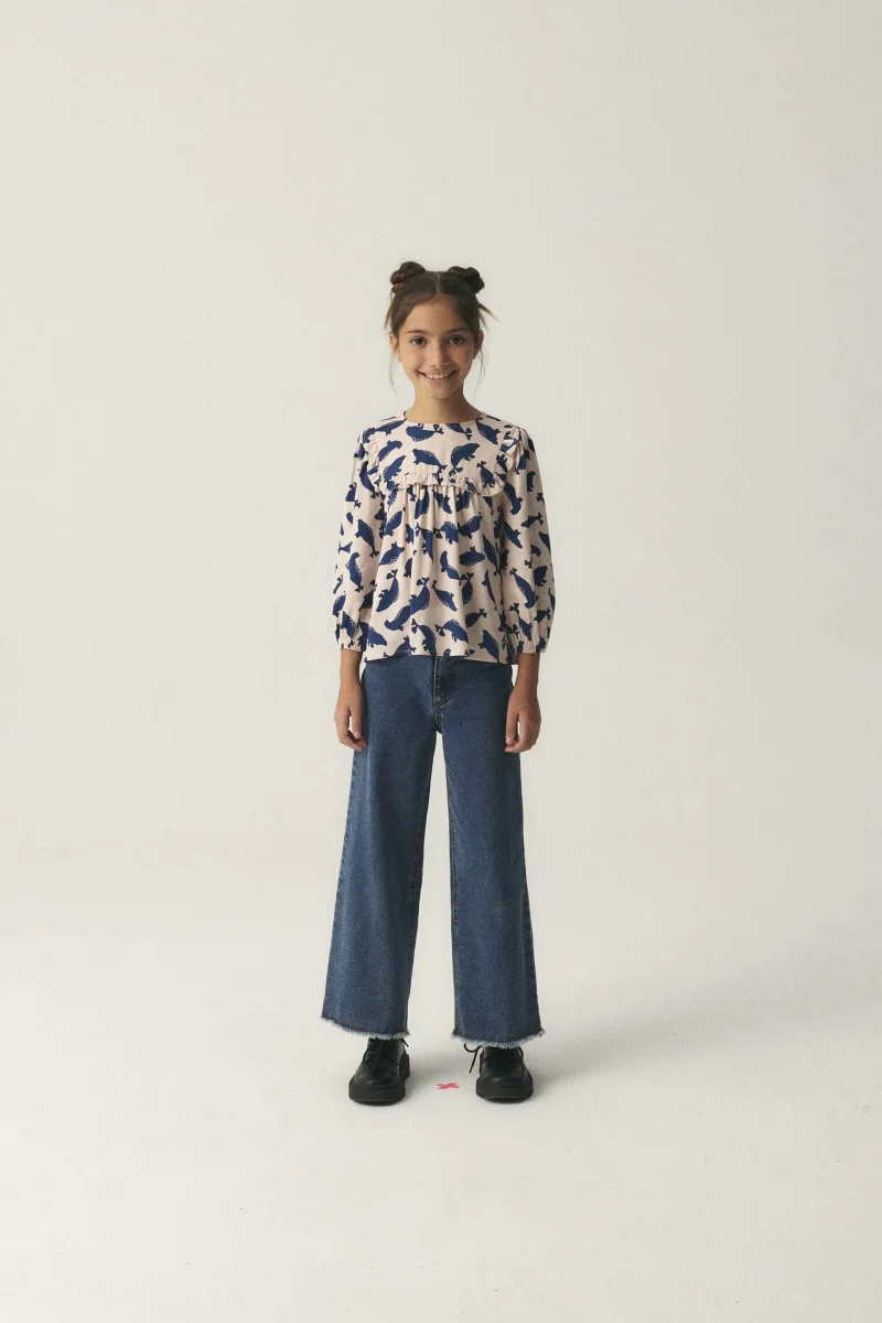 Top de niña con volantes y estampado de focas - Imagen 2