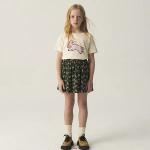 Falda corta de niña con estampado de conejos