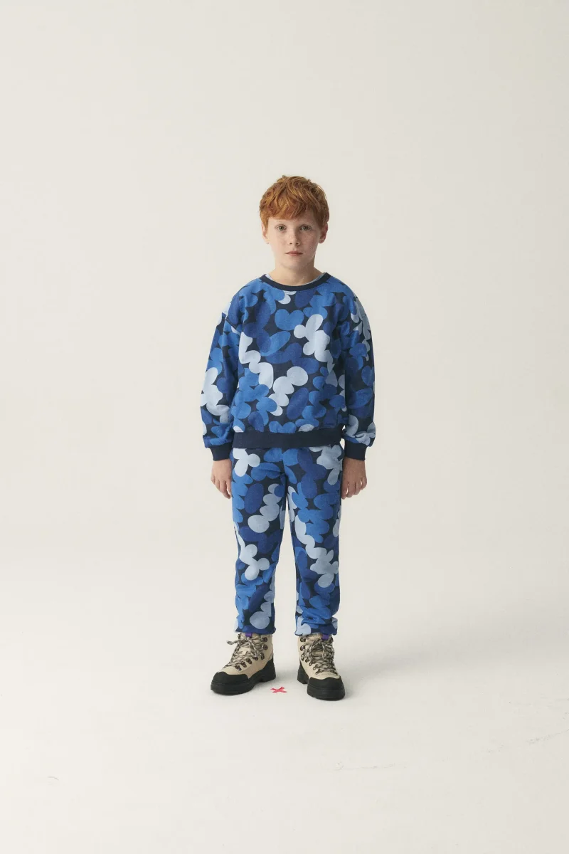 Sudadera unisex de felpa con estampado abstracto azul - Imagen 6