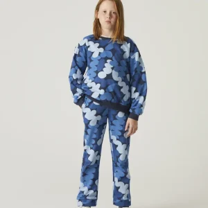 Sudadera unisex de felpa con estampado abstracto azul