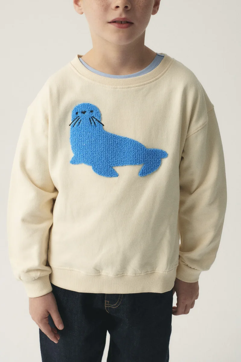Sudadera unisex de felpa con gráfica de foca - Imagen 7