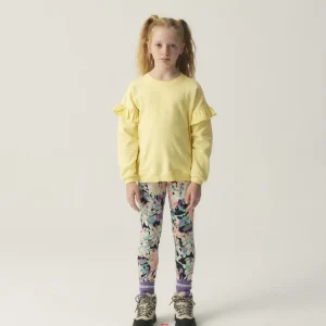 Sudadera oversize unisex con volantes amarilla