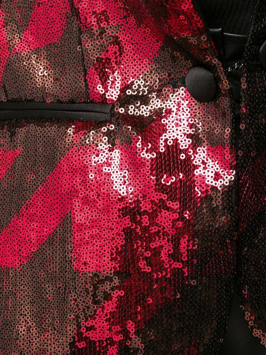 REDEMPTION Pink Sequinned Printed Blazer - Imagen 5