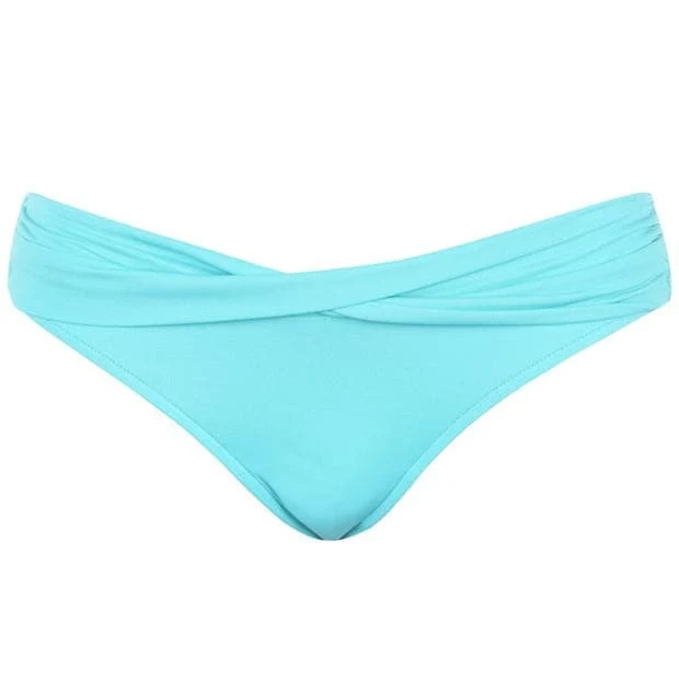 Seafolly Turquoise Bikini Goddess Twist Band Hipster Seychelles Bottoms - Imagen 5